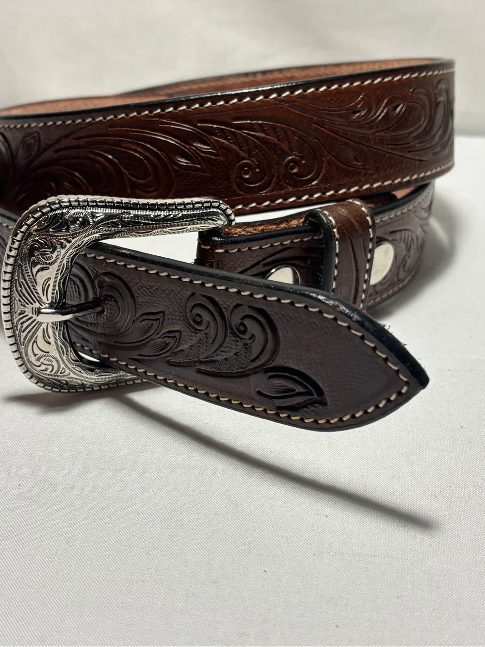 New Western Fullgrain Leather Belt Handmade by Leather ArtisansBrown Size 36